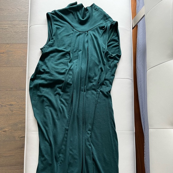 Green Lycra Cotton Midi Dress - Picture 3 of 4